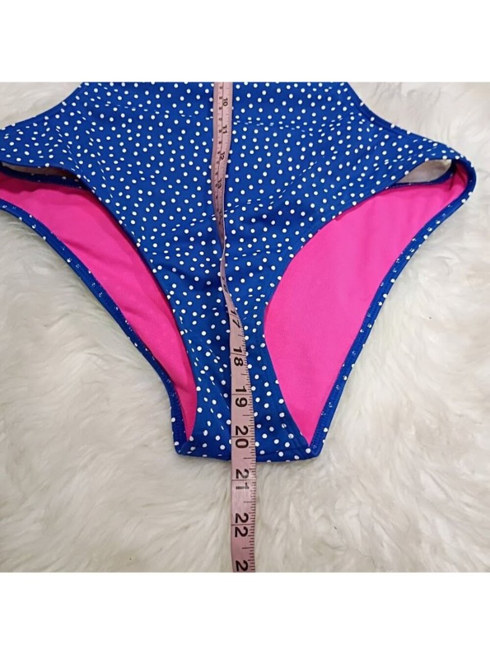 Abercrombie & Fitch Polka Dot Pink & Blue One Piece Swimsuit Size M - Picture 9 of 9